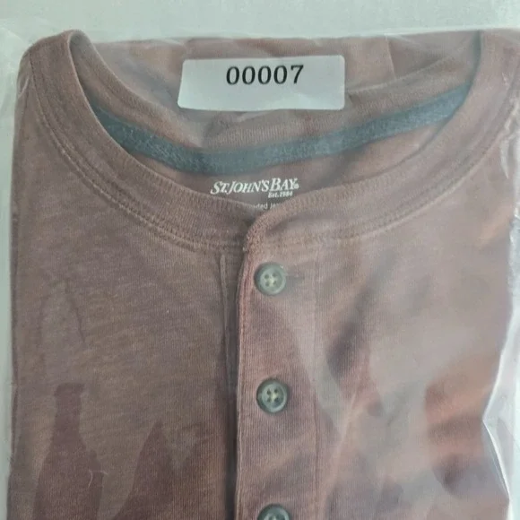 St. John's Bay Men's XXL Henley Heritage Sueded Jersey Burnt Orange Long Sleeve - Picture 8 of 8